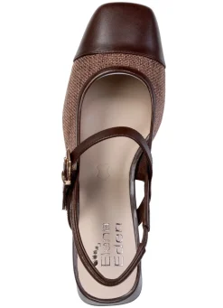 Online BADER ELENA EDEN, schicke Damen-Slingpumps, Weite G, mit Klettverschluss DUNKELBRAUN