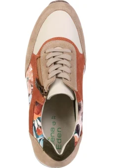 Outlet ELENA EDEN , schicke Damen-Sneaker, Weite G, mit herausnehmbarem Fußbett TAUPE-BUNT