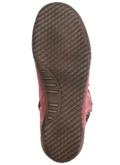 ELENA EDEN Schnür-Bootie mit gepolstertem Textil-Schaftrand GRANATROT