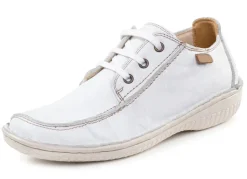 Clearance ELENA EDEN Schnürschuh aus Nappaleder mit Knitter-Struktur WEISS