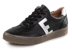 Discount ELENA EDEN Schnür-Sneaker aus genarbtem Nappaleder SCHWARZ-SILBER