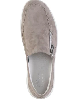 Online ELENA EDEN Slipper aus hochwertigem Veloursleder mit Zier-Perforation HELLGRAU