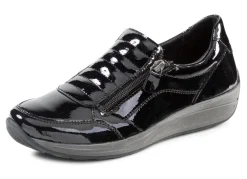 Online ELENA EDEN Slipper aus Lackleder SCHWARZ