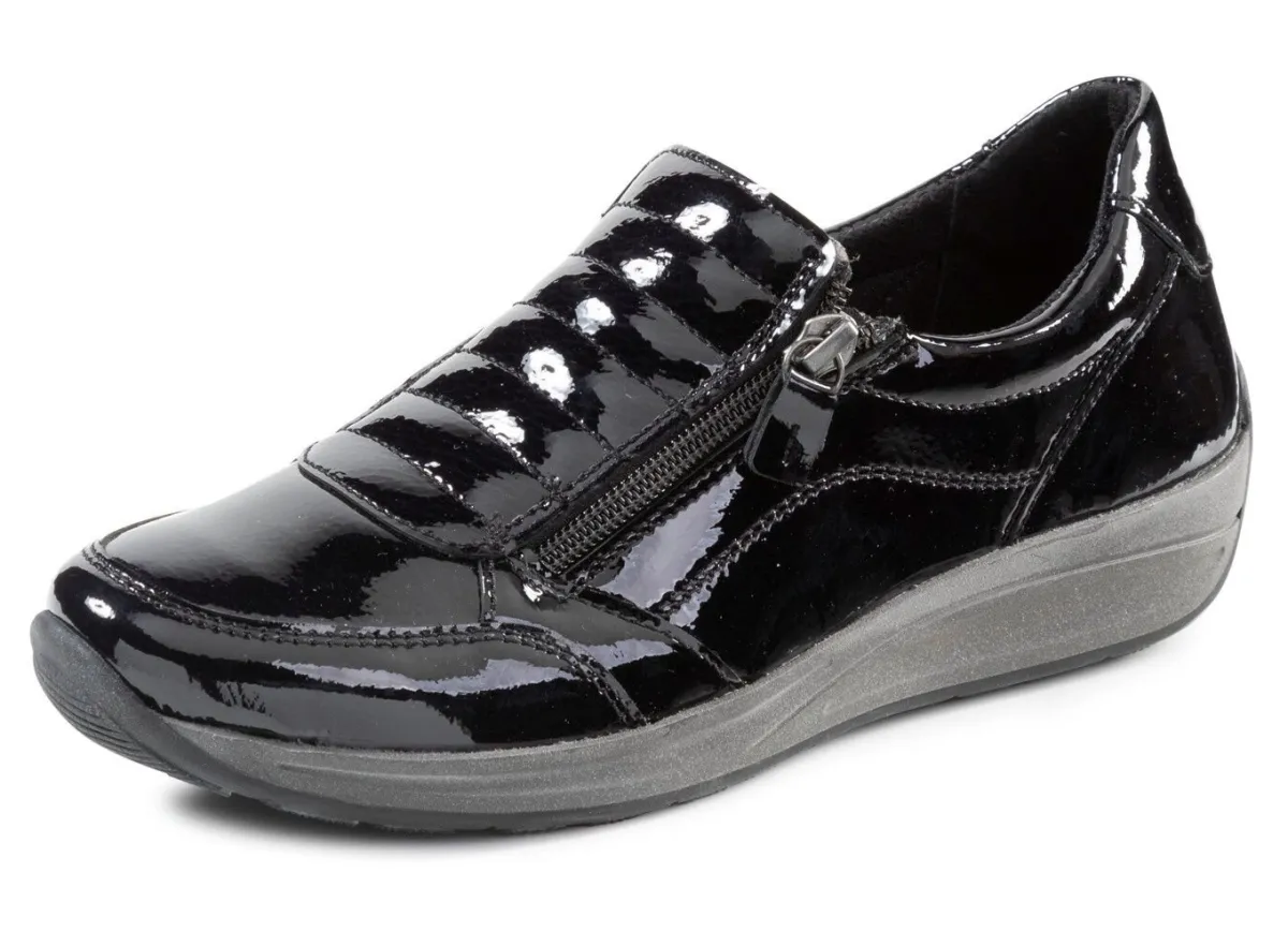 Online ELENA EDEN Slipper aus Lackleder SCHWARZ