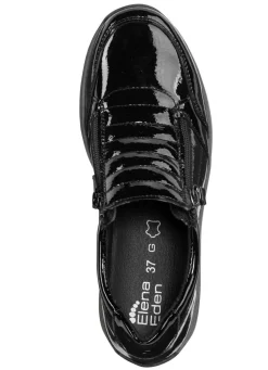 Online ELENA EDEN Slipper aus Lackleder SCHWARZ