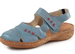 New ELENA EDEN Slipper aus Nappaleder mit Knitter-Struktur JEANS