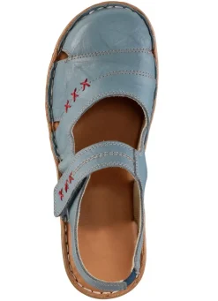 New ELENA EDEN Slipper aus Nappaleder mit Knitter-Struktur JEANS
