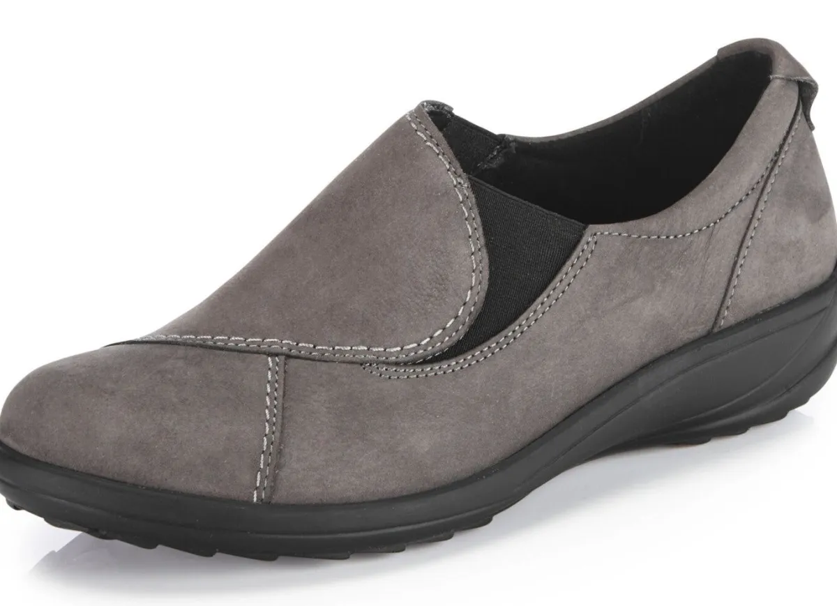 Hot ELENA EDEN Slipper aus Nubukleder GRAU