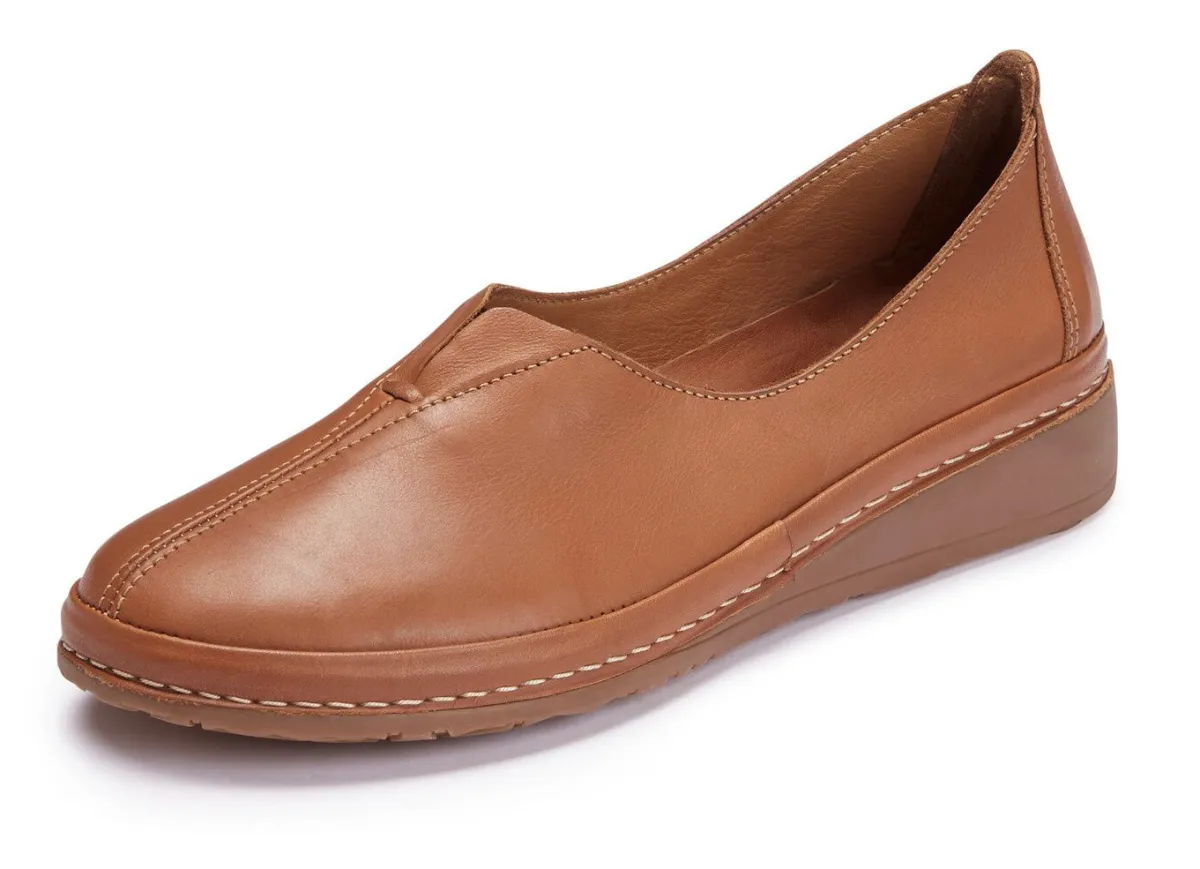 Outlet ELENA EDEN Slipper aus Rind-Nappaleder COGNAC