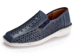 ELENA EDEN Slipper aus schattiertem Nappaleder MARINE