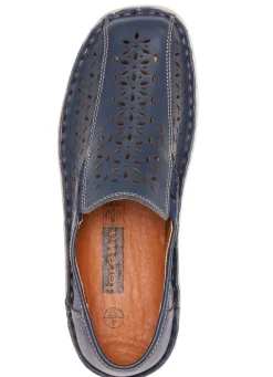ELENA EDEN Slipper aus schattiertem Nappaleder MARINE