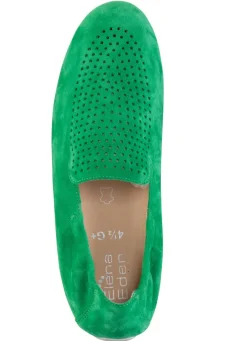Online ELENA EDEN Slipper aus weichem Veloursleder mit luftiger Perforation GRÜN