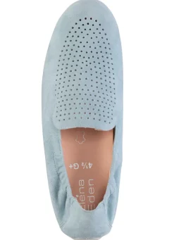 Clearance ELENA EDEN Slipper aus weichem Veloursleder mit luftiger Perforation HELLBLAU