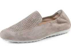 Sale ELENA EDEN Slipper aus weichem Veloursleder mit luftiger Perforation HELLGRAU