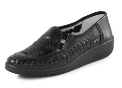 Discount ELENA EDEN Slipper luftig durchbrochen und mit Flechtdurchzug SCHWARZ