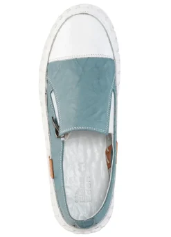 Best ELENA EDEN Slipper mit Knitter-Struktur JEANS-WEISS