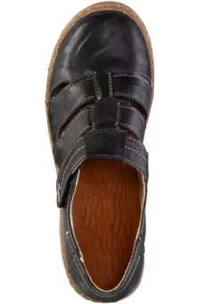 Hot ELENA EDEN Slipper mit Knitter-Struktur SCHWARZ