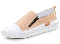 Clearance ELENA EDEN Slipper mit Knitter-Struktur SAND-WEISS