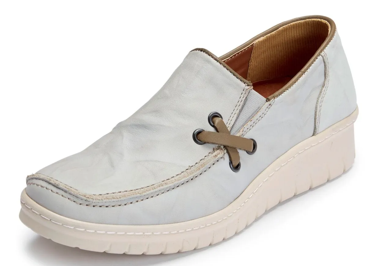 Online ELENA EDEN Slipper mit Knitterstruktur EISGRAU