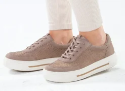 Sale BADER ELENA EDEN Sneaker aus feinem Veloursleder TAUPE