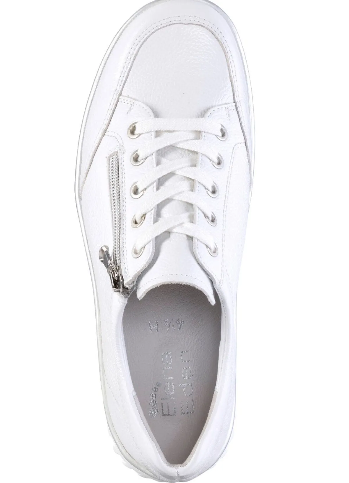 Clearance ELENA EDEN Sneaker aus genarbtem Kalbleder WEISS