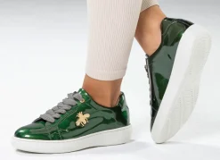 Best BADER ELENA EDEN Sneaker aus Lackleder mit edlem Metallschmuck DUNKELGRÜN