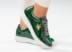 Best BADER ELENA EDEN Sneaker aus Lackleder mit edlem Metallschmuck DUNKELGRÜN
