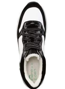 ELENA EDEN Sneaker aus Nappa-und Veloursleder SCHWARZ-WEISS