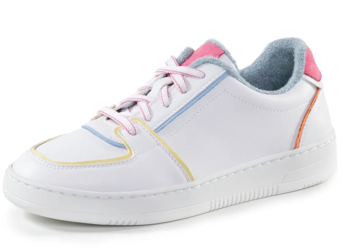 ELENA EDEN Sneaker aus Nappaleder WEISS-BUNT