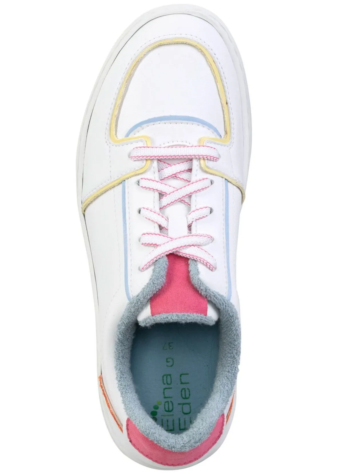 ELENA EDEN Sneaker aus Nappaleder WEISS-BUNT