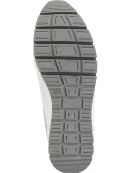 Clearance ELENA EDEN Sneaker aus Nappaleder und silbergrau geprägtem Veloursleder WEISS