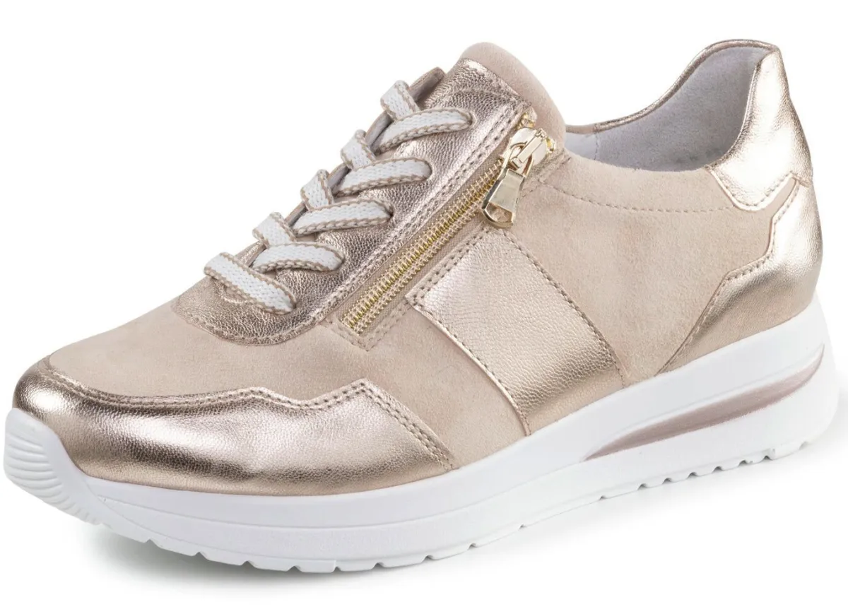 Outlet ELENA EDEN Sneaker aus Nappaleder MATTGOLD-BEIGE