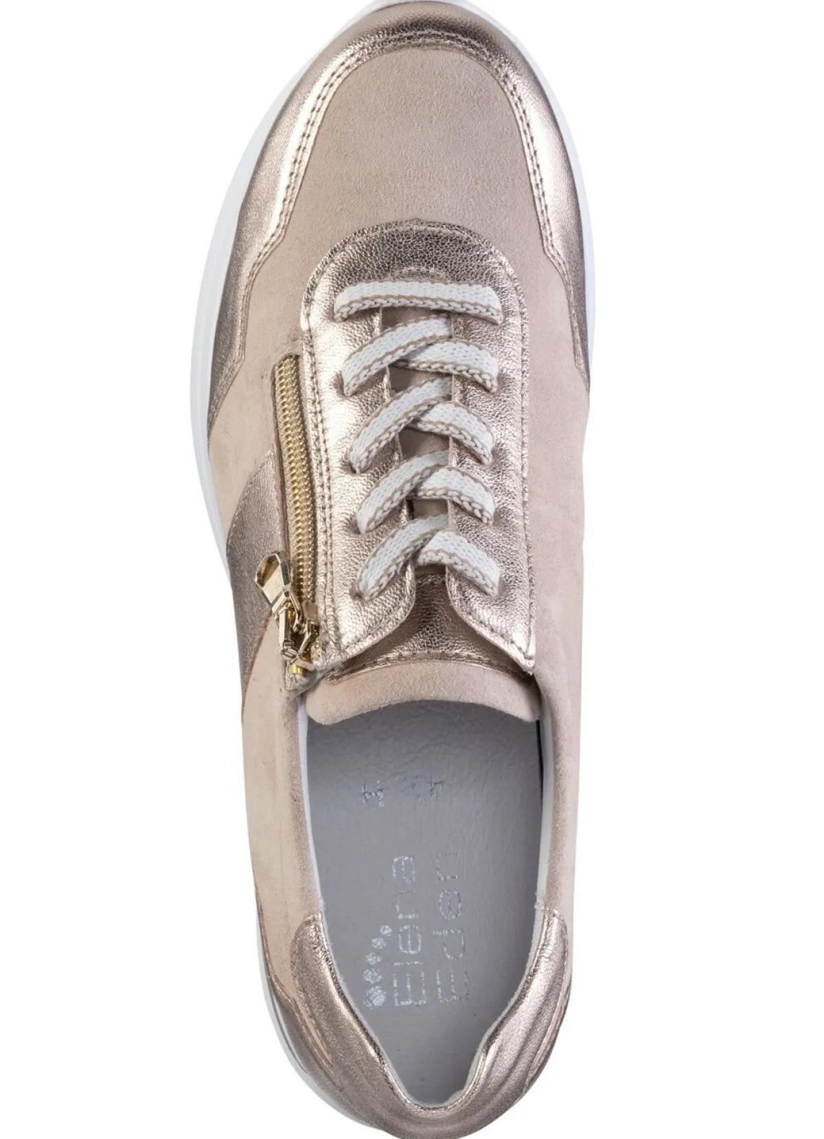 Outlet ELENA EDEN Sneaker aus Nappaleder MATTGOLD-BEIGE