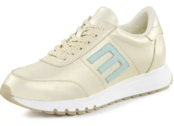 Outlet ELENA EDEN Sneaker aus schimmerndem Nappaleder CHAMPAGNER