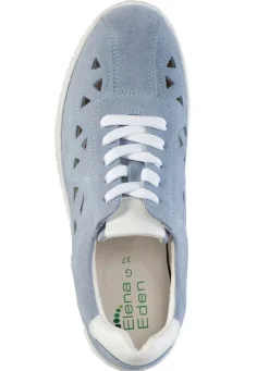 Discount ELENA EDEN Sneaker aus Veloursleder LAVENDEL-WEISS
