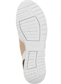 Outlet ELENA EDEN Sneaker mit Leo-Print und Metallic-Besätzen WEISS-BEIGE-BRAUN