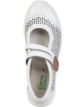 Best ELENA EDEN , sommerliche Damen-Spangenschuhe, Weite H, mit herausnehmbarem Fußbett WEISS