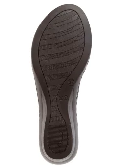 Best ELENA EDEN , sommerliche Damen-Pantoletten, aus Leder SCHWARZ