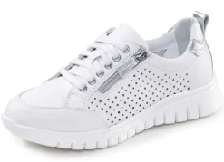 Hot ELENA EDEN , sommerliche Damen-Sneaker, Weite H, mit herausnehmbarem Fußbett WEISS-SILBER