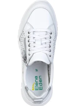 Hot ELENA EDEN , sommerliche Damen-Sneaker, Weite H, mit herausnehmbarem Fußbett WEISS-SILBER