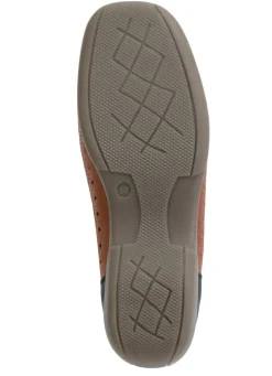 Hot BADER ELENA EDEN, sommerliche Damen-Slipper, Weite H, mit herausnehmbarem Fußbett COGNAC-SCHWARZ