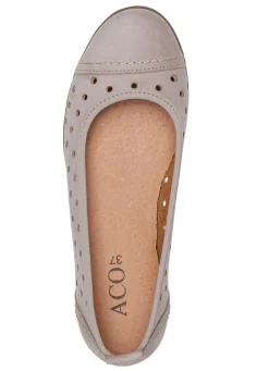 ELENA EDEN , sommerliche Damen-Ballerinas, Weite G, mit herausnehmbarem Fußbett TAUPE