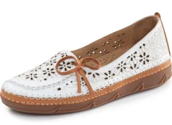 Sale ELENA EDEN , sommerliche Damen-Slipper, Weite H, mit herausnehmbarem Fußbett WEISS