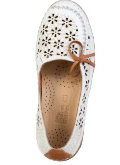 Sale ELENA EDEN , sommerliche Damen-Slipper, Weite H, mit herausnehmbarem Fußbett WEISS