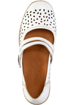 ELENA EDEN , sommerliche Damen-Spangenschuhe, Weite H, mit herausnehmbarem Fußbett WEISS