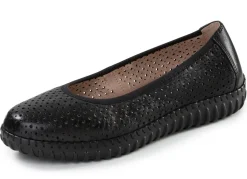 New ELENA EDEN , sommerliche Damen-Ballerinas, Weite G, mit herausnehmbarem Fußbett SCHWARZ