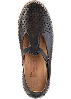 Outlet ELENA EDEN , sommerliche Damen-Slipper, Weite H, mit Klettverschluss SCHWARZ