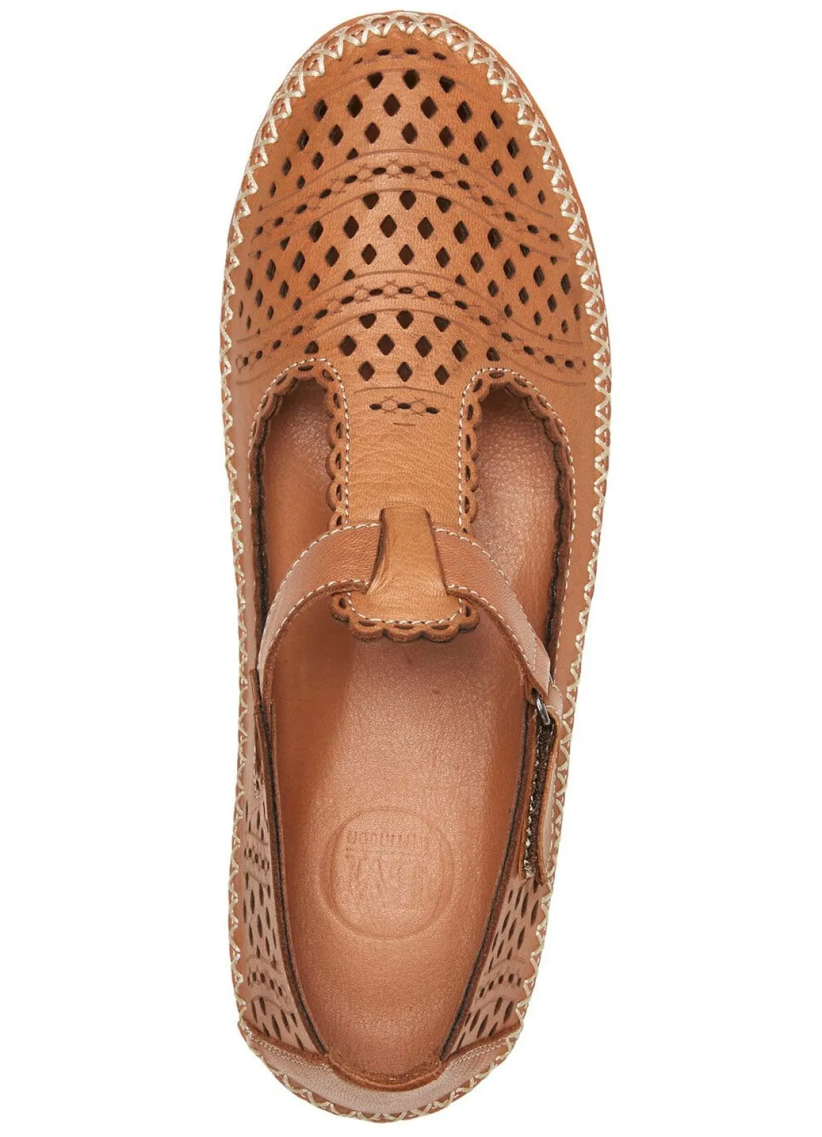ELENA EDEN , sommerliche Damen-Slipper, Weite H, mit Klettverschluss COGNAC