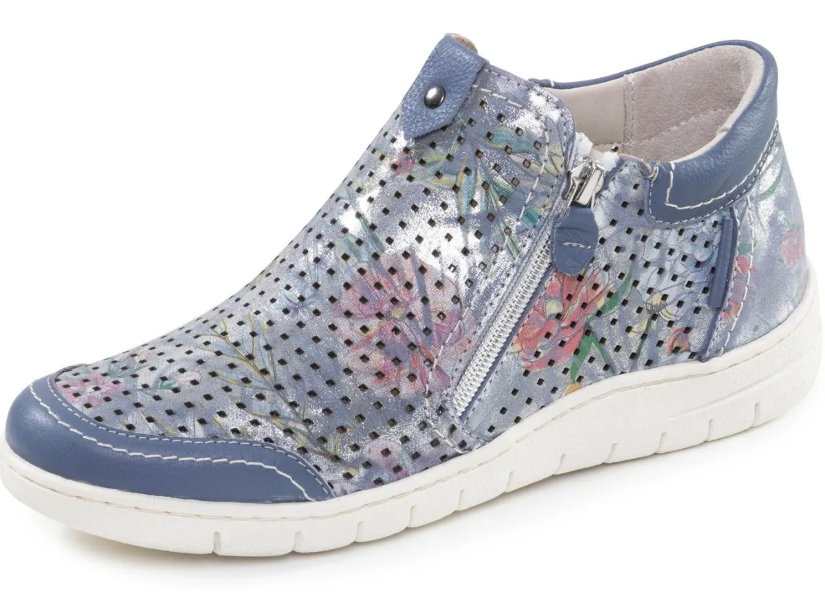 Best ELENA EDEN , sommerliche Damen-Boots, Weite H, mit herausnehmbarem Fußbett JEANS-BUNT