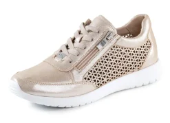 New ELENA EDEN , sommerliche Damen-Sneaker, Weite G, mit herausnehmbarem Fußbett MATTGOLD
